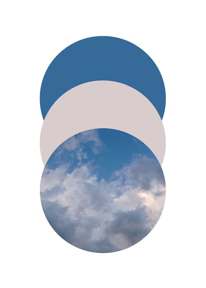 Blue sky circles collage
