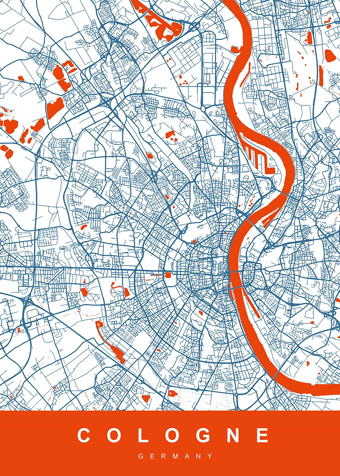 COLOGNE Map GERMANY