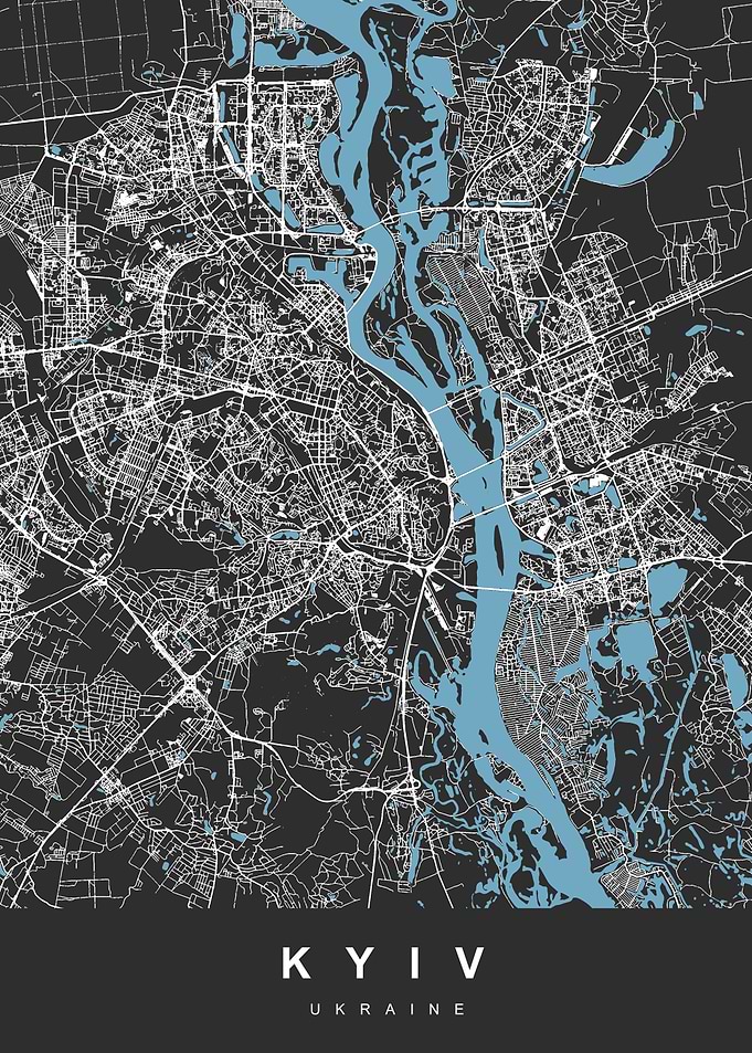 KYIV Map UKRAINE