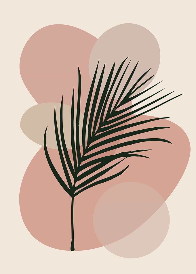 Midcentury palm leaf art