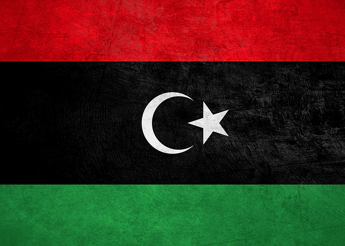 Flag of Libya on Wall