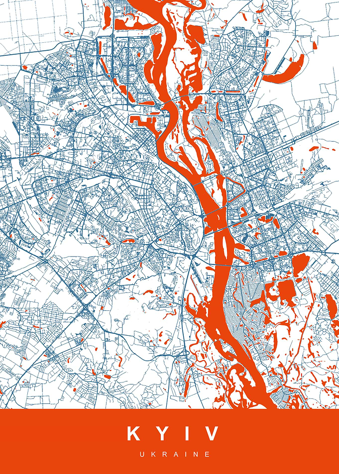 KYIV Map UKRAINE