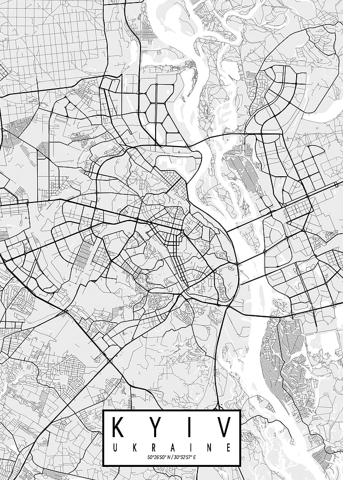 Kiev City Map Light