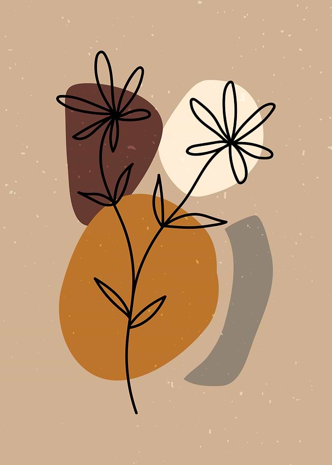 Flower line modern art