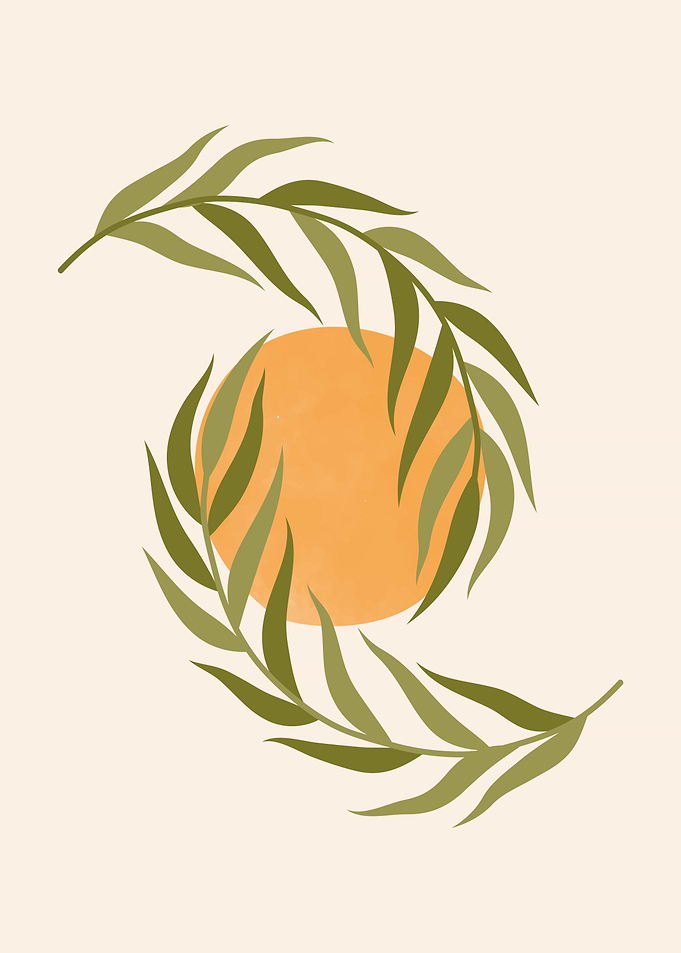 Mid century leaf modernart