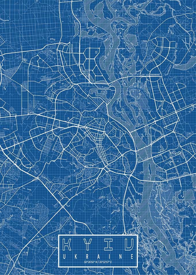 Kiev City Map Blueprint