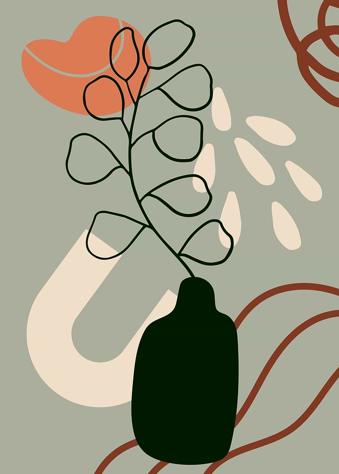 Flower one line modern art