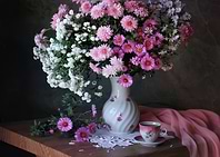 Pink chrysanthemums