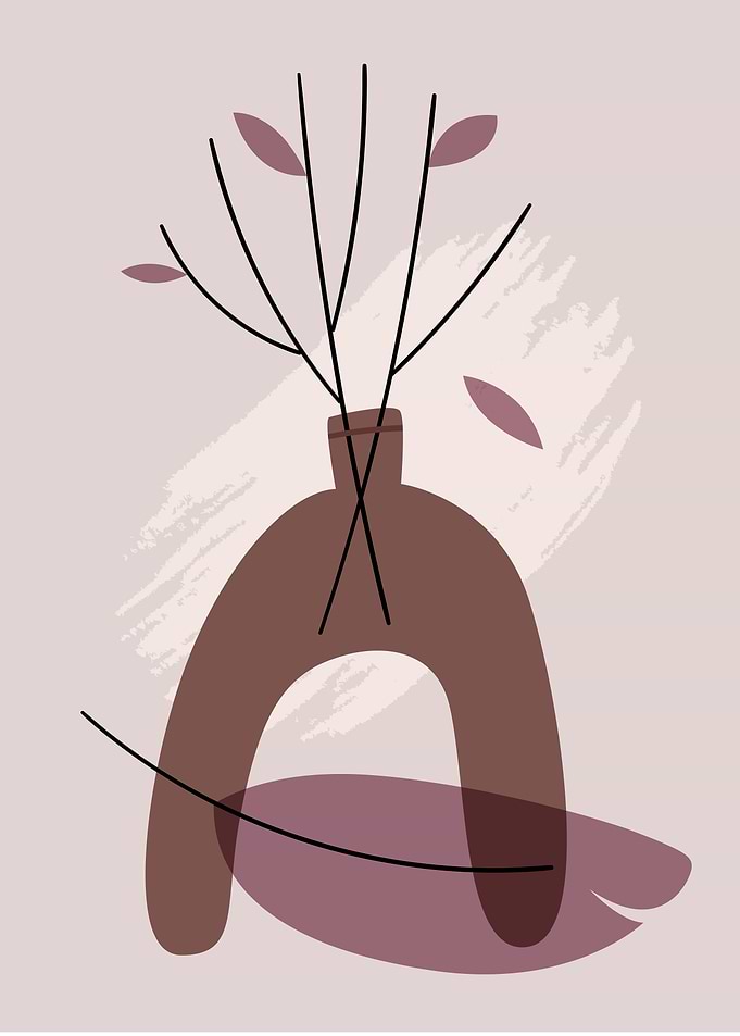 Cute floral modern art