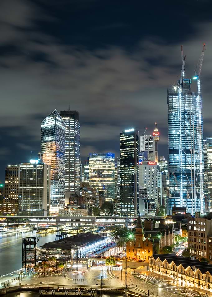 Sydney skyline at night