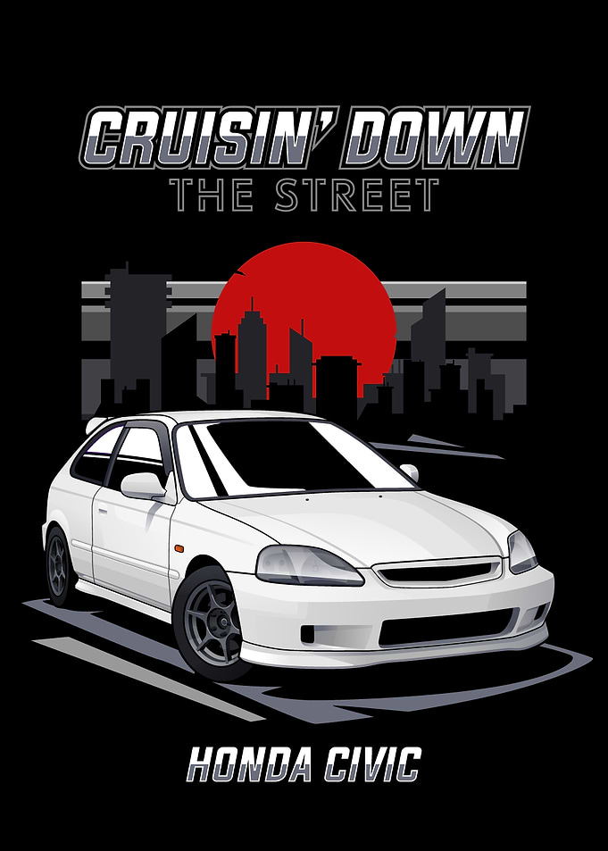 Honda Civic Cruising Down