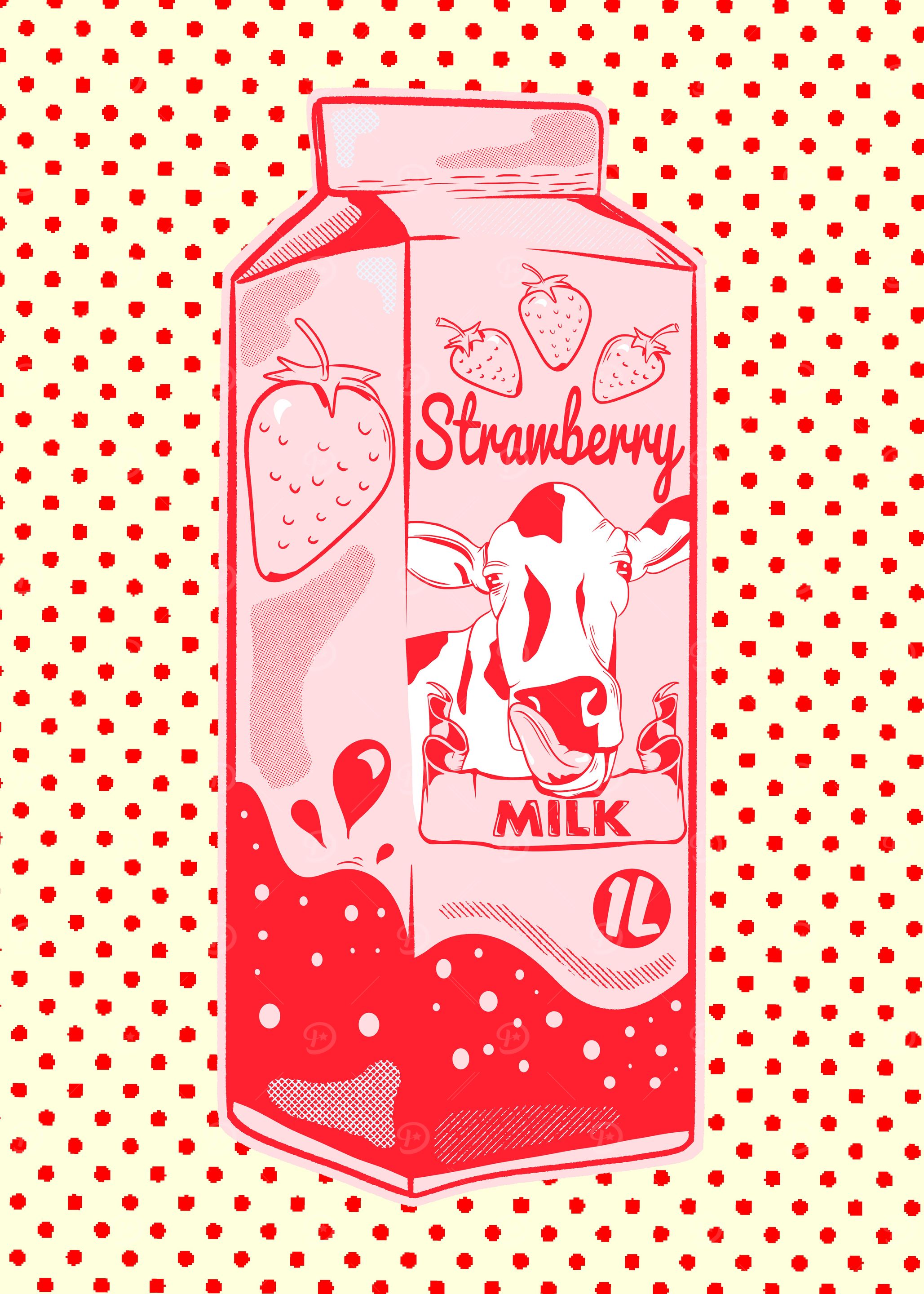 Strawberry milk carton
