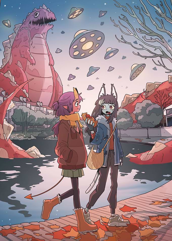 Walking on a park