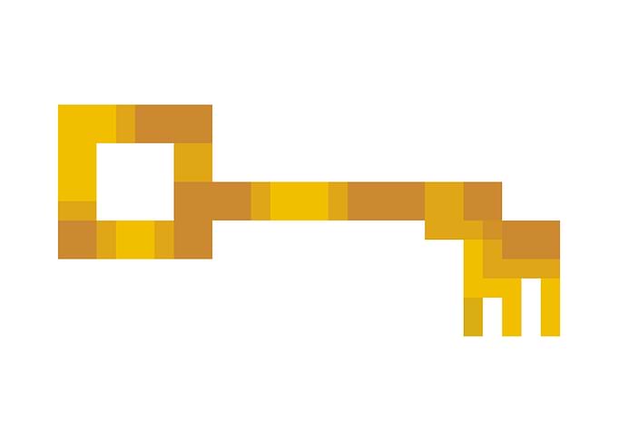 Pixel art key simple yello