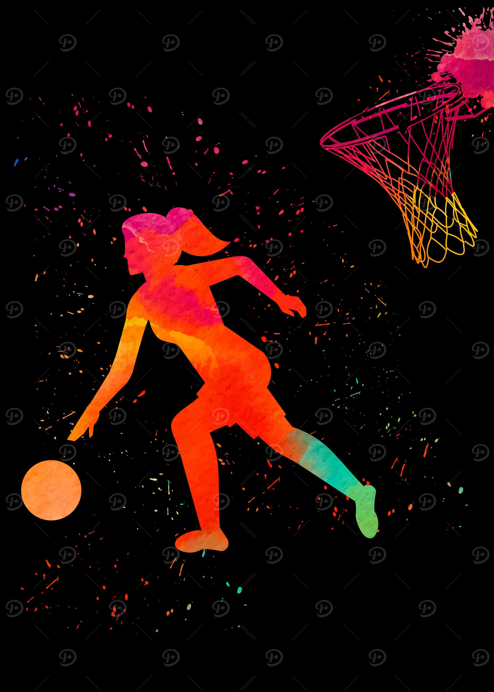 Basketball Player Colorful