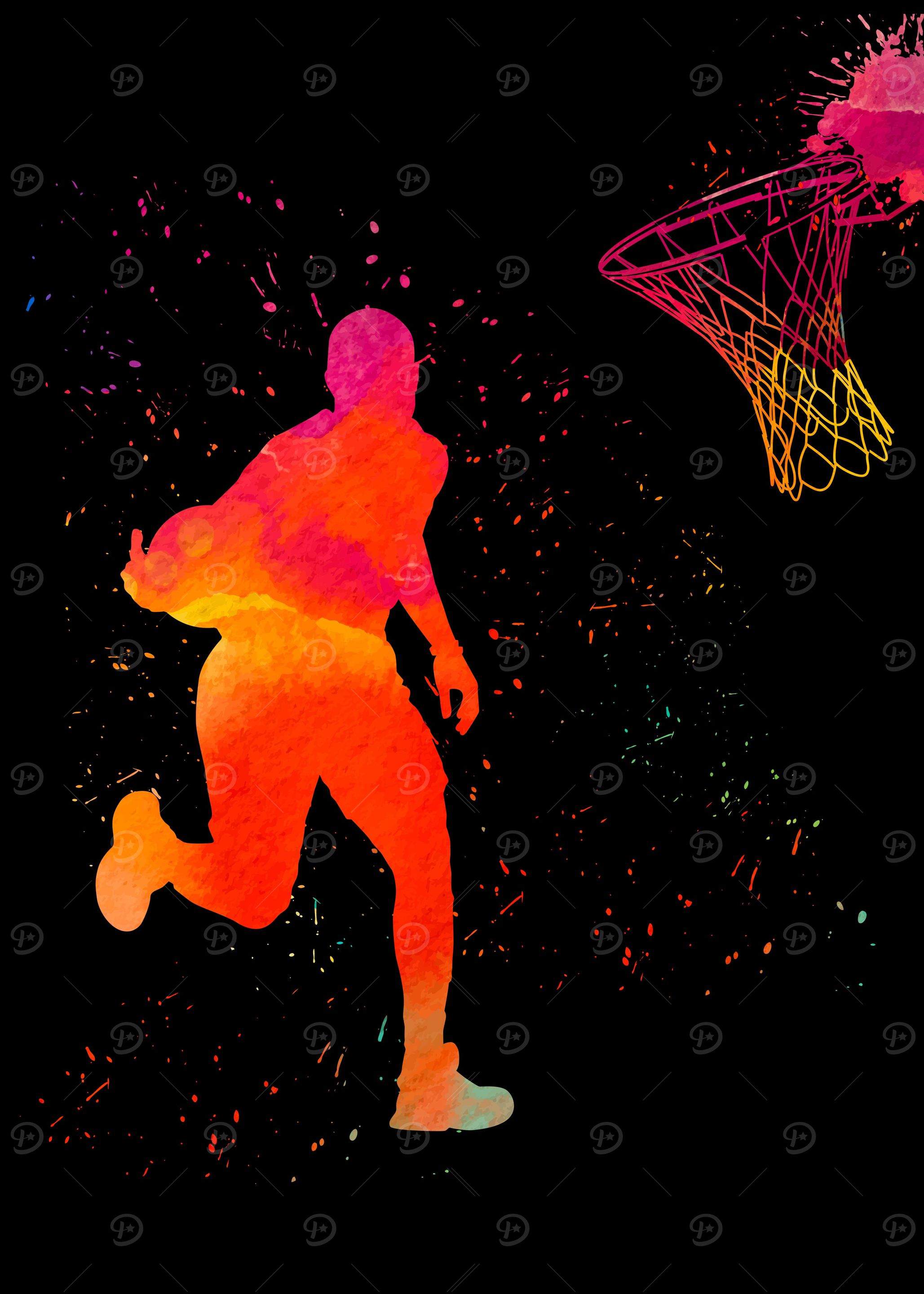 Basketball Player Colorful