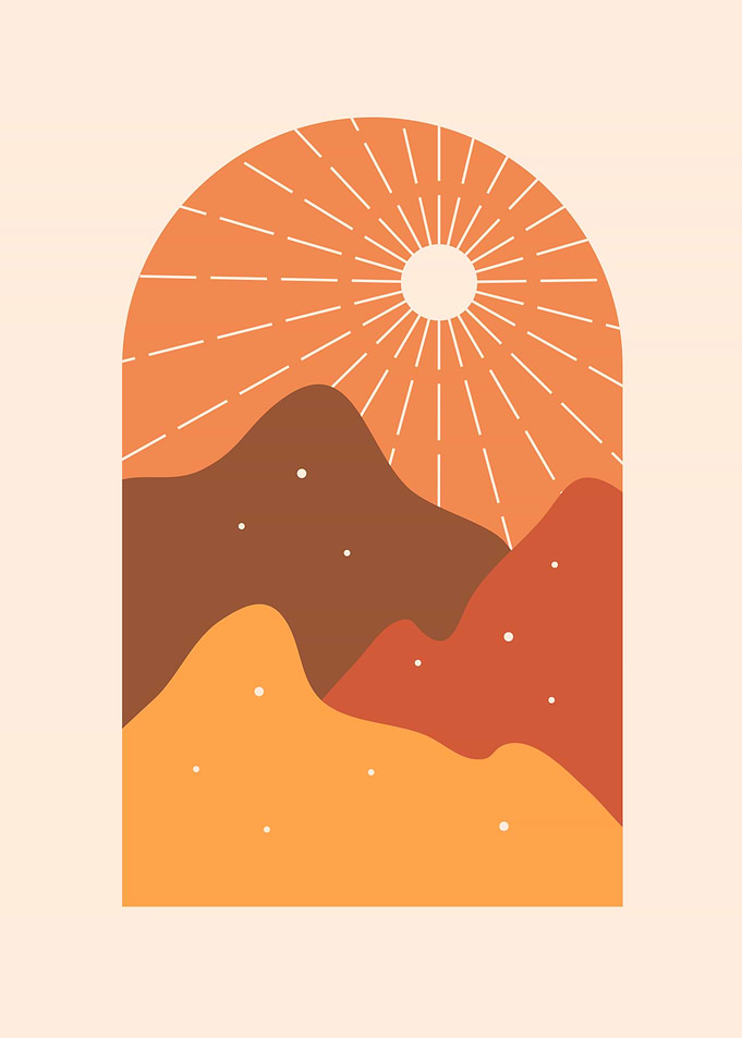 Midcentury nature mountain