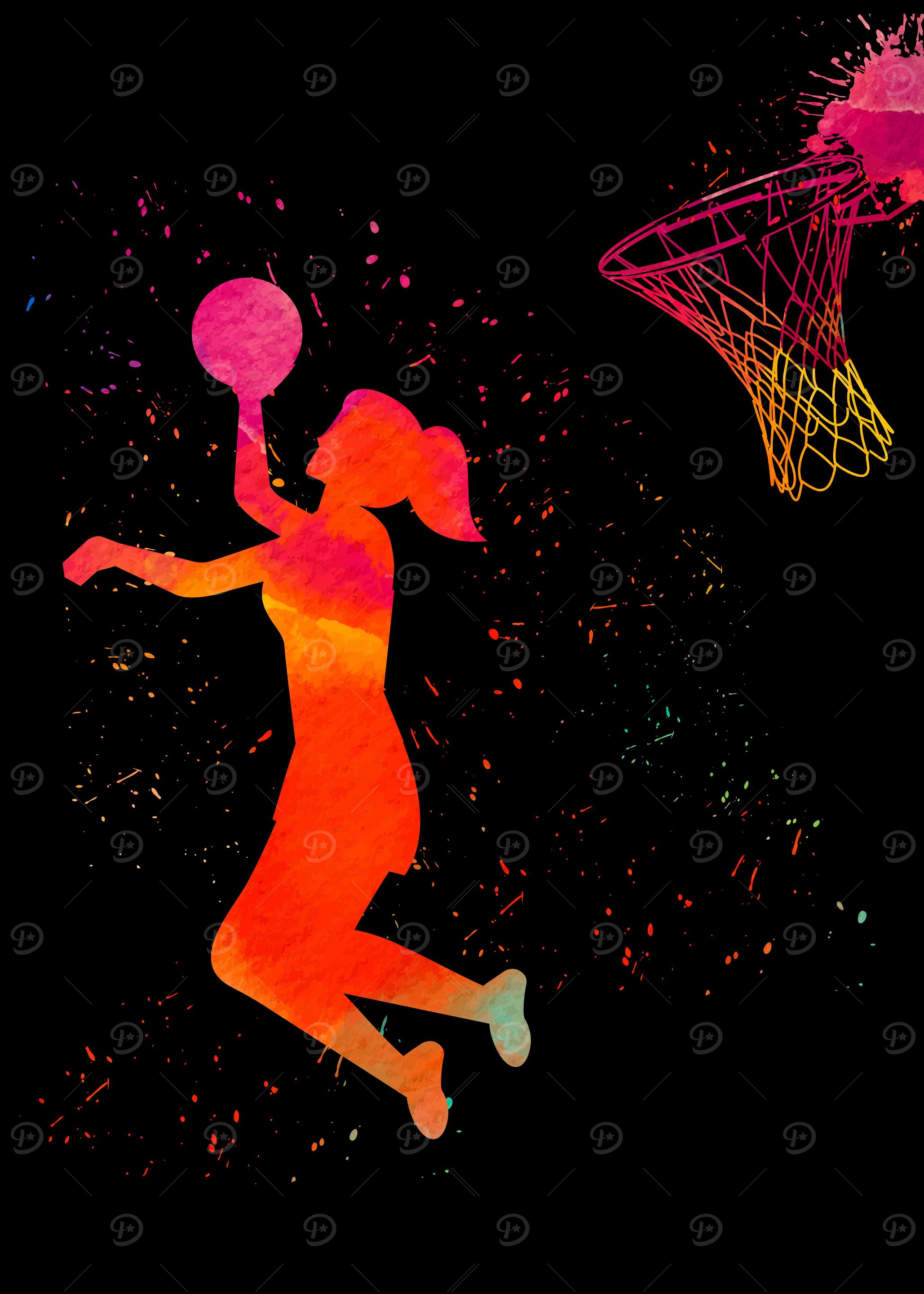 Basketball Player Colorful