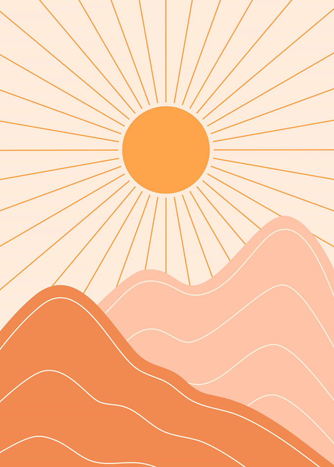 Scandinavian nature sunset