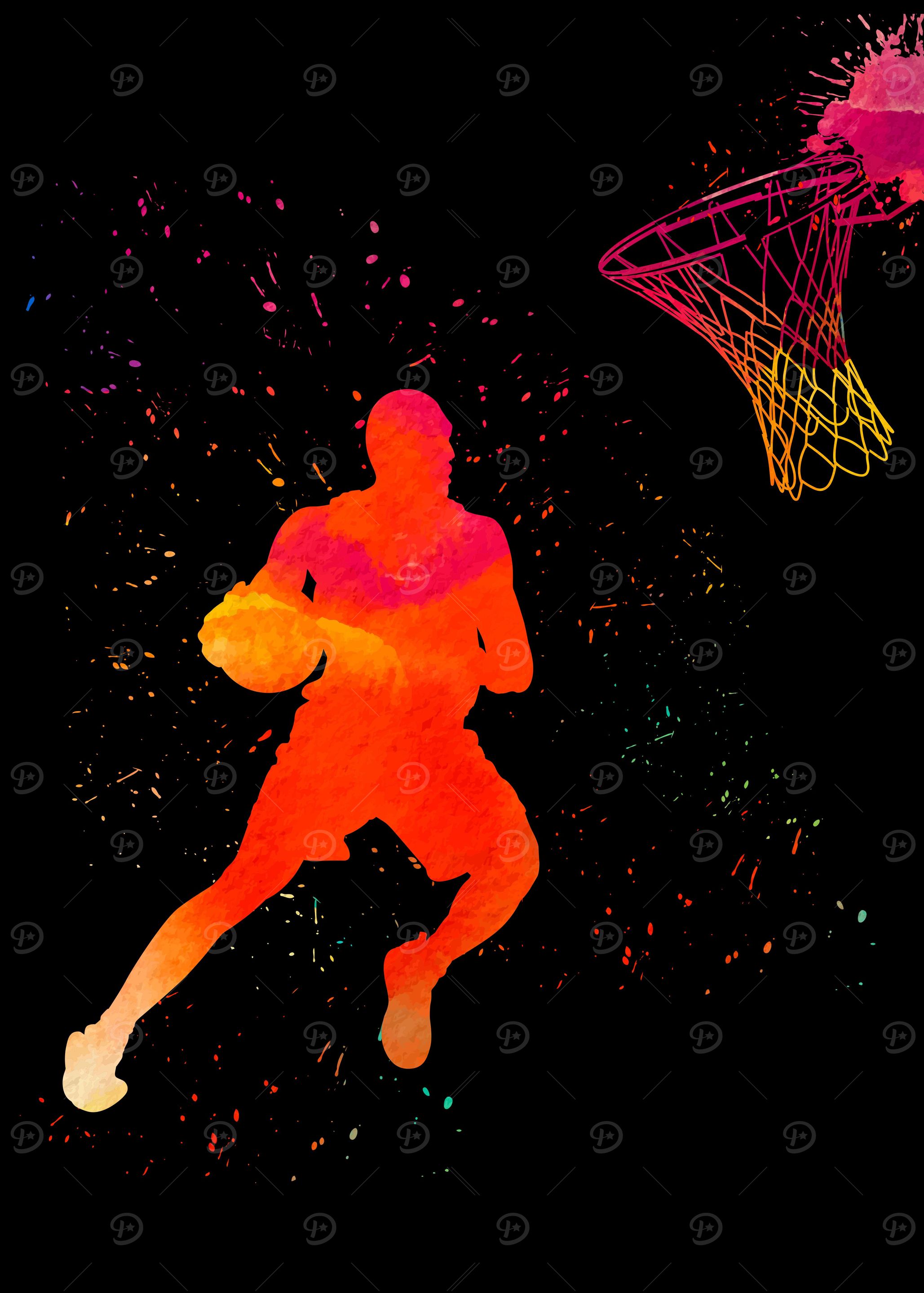 Basketball Player Colorful