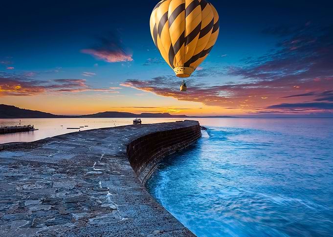 the departing hot air ball