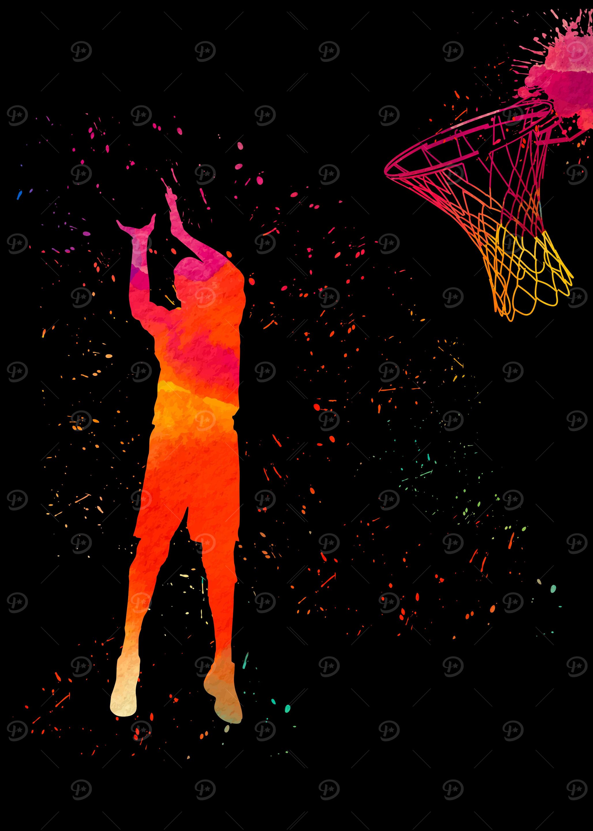 Basketball Player Colorful