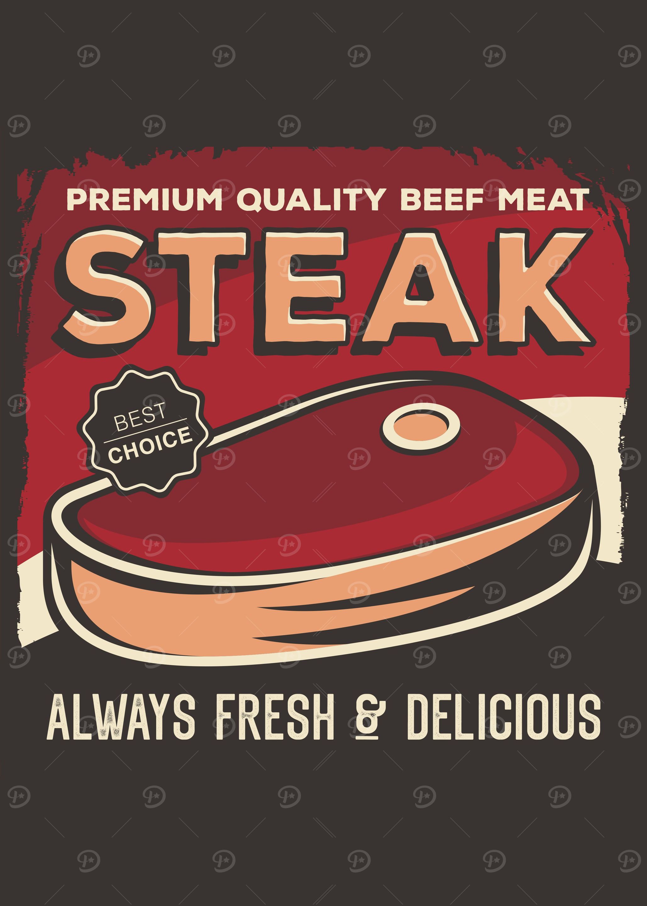Beef Steak Vintage Poster
