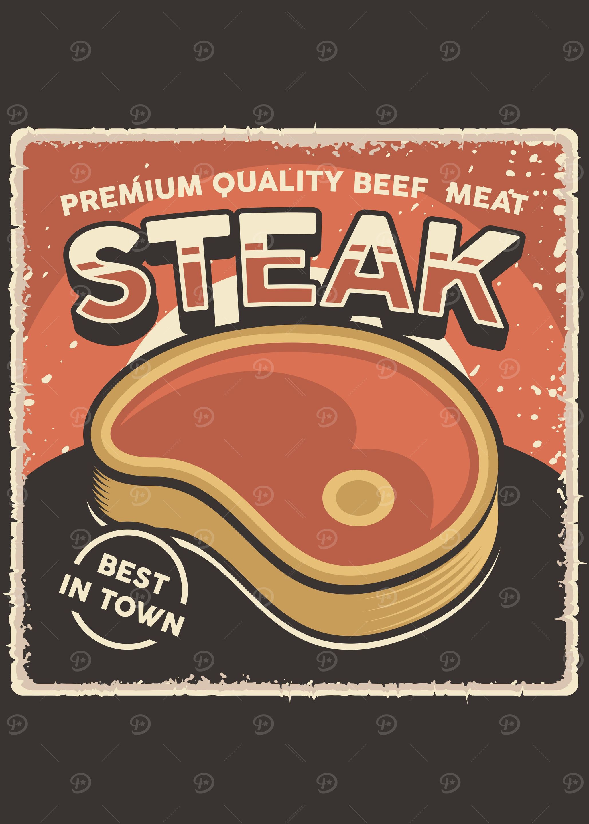Beef Steak Vintage Poster