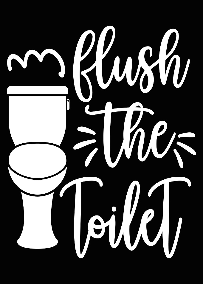 Funny Bathroom Poster with