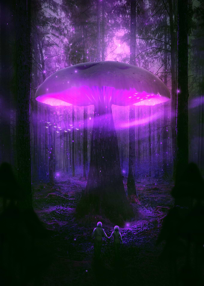 Alien World Poster Pink