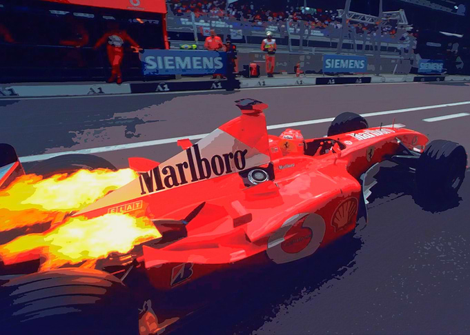 Michael Scumacher flames