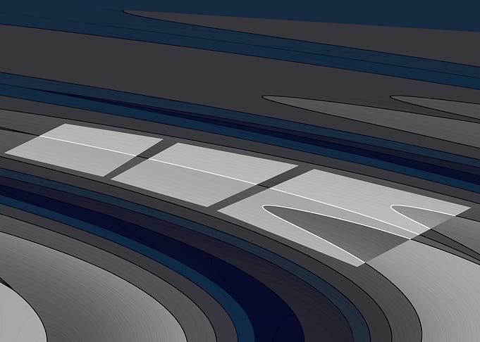 Race on blue gray track