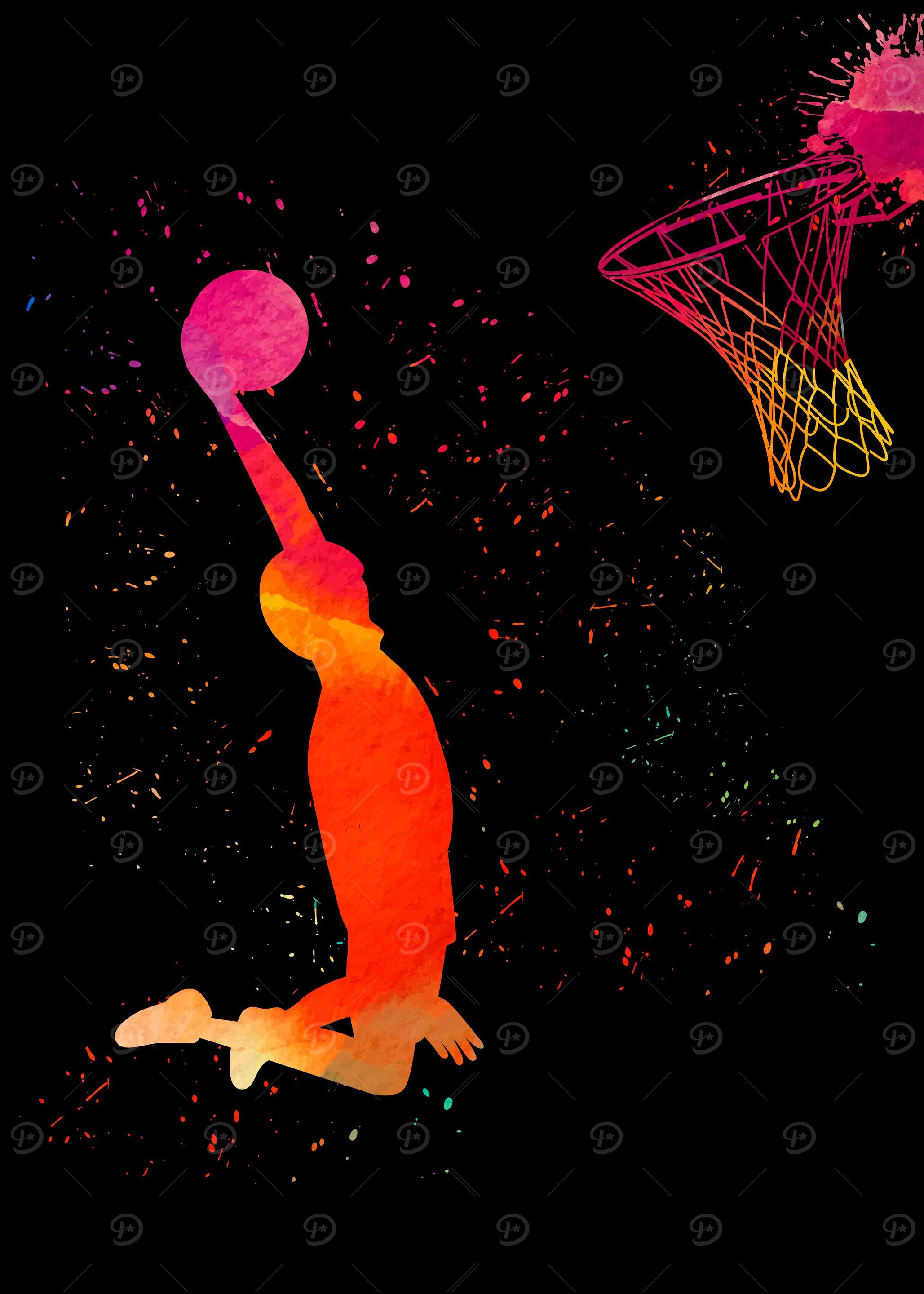 Basketball Player Colorful