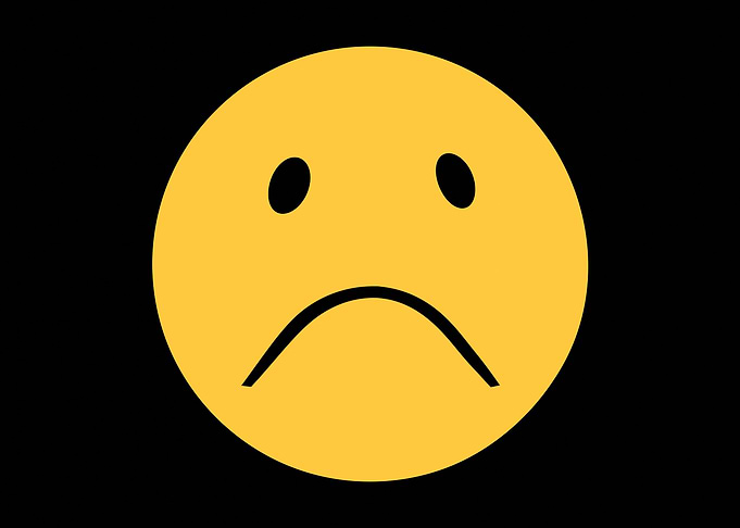 Smile sad face wide angle