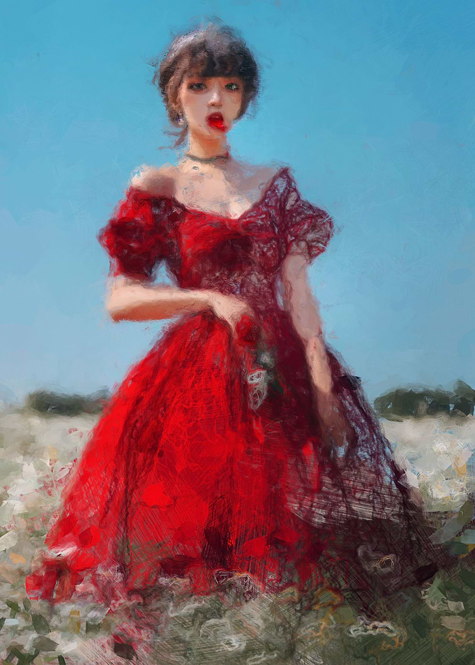 Girl in red