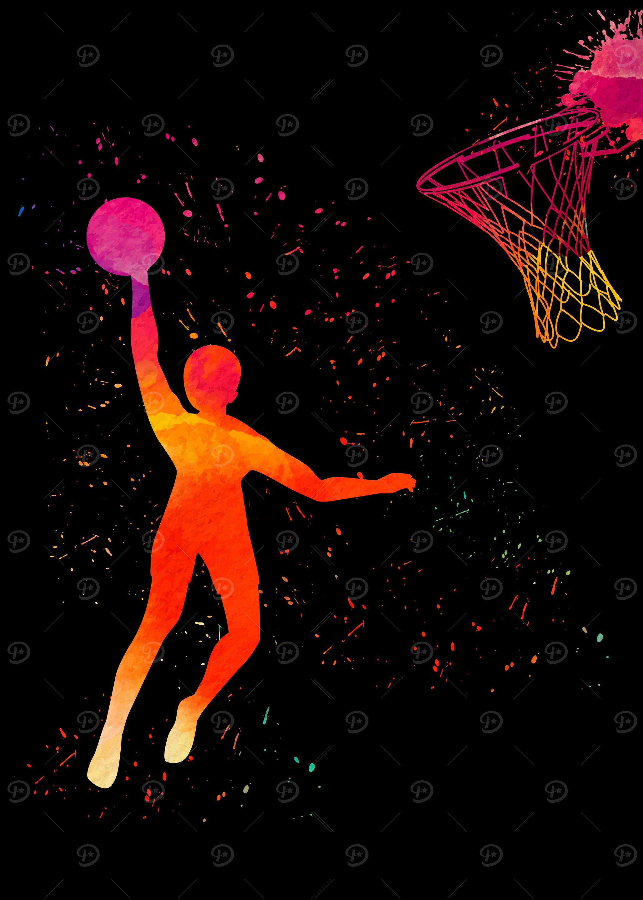 Basketball Player Colorful