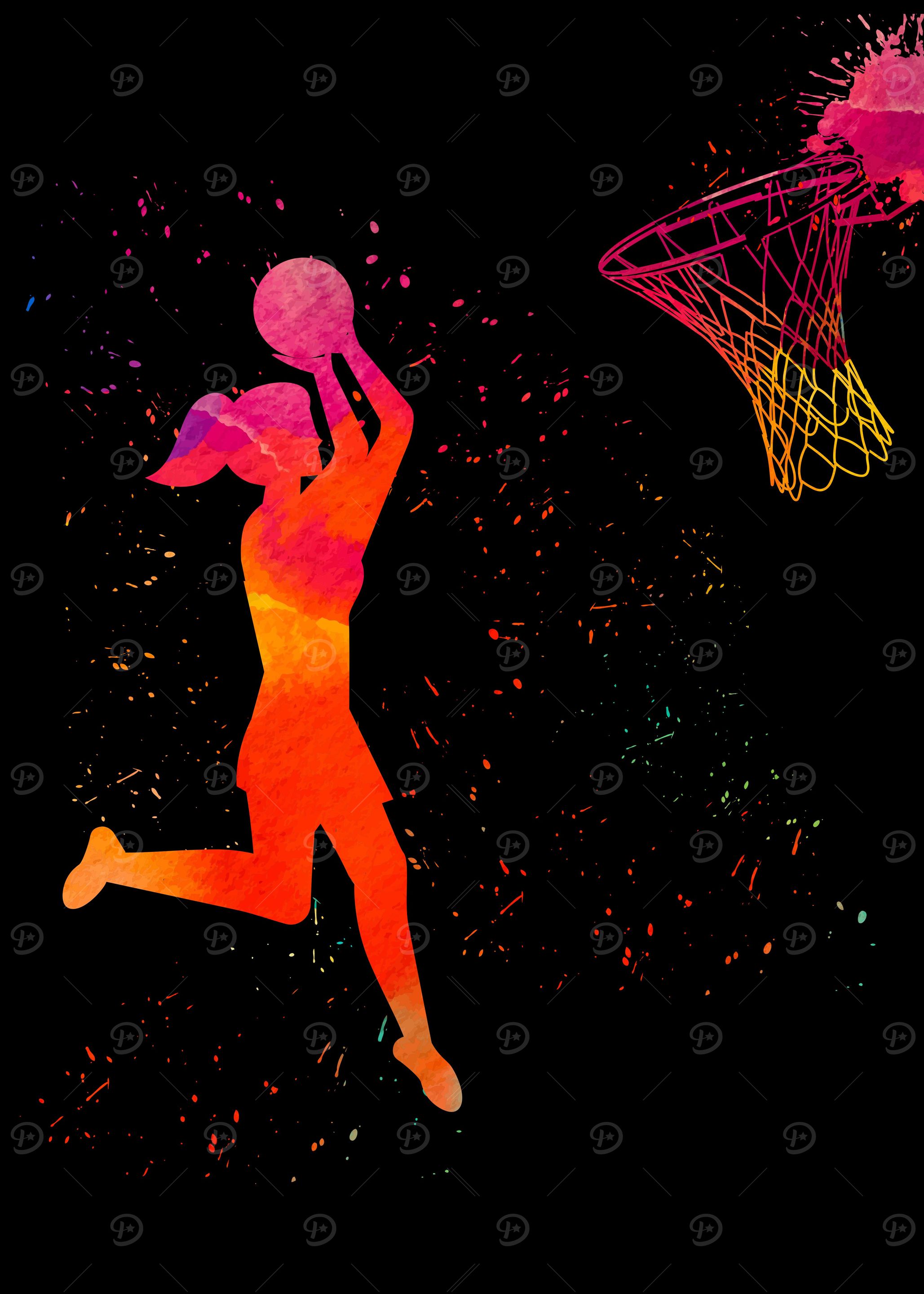 Basketball Player Colorful