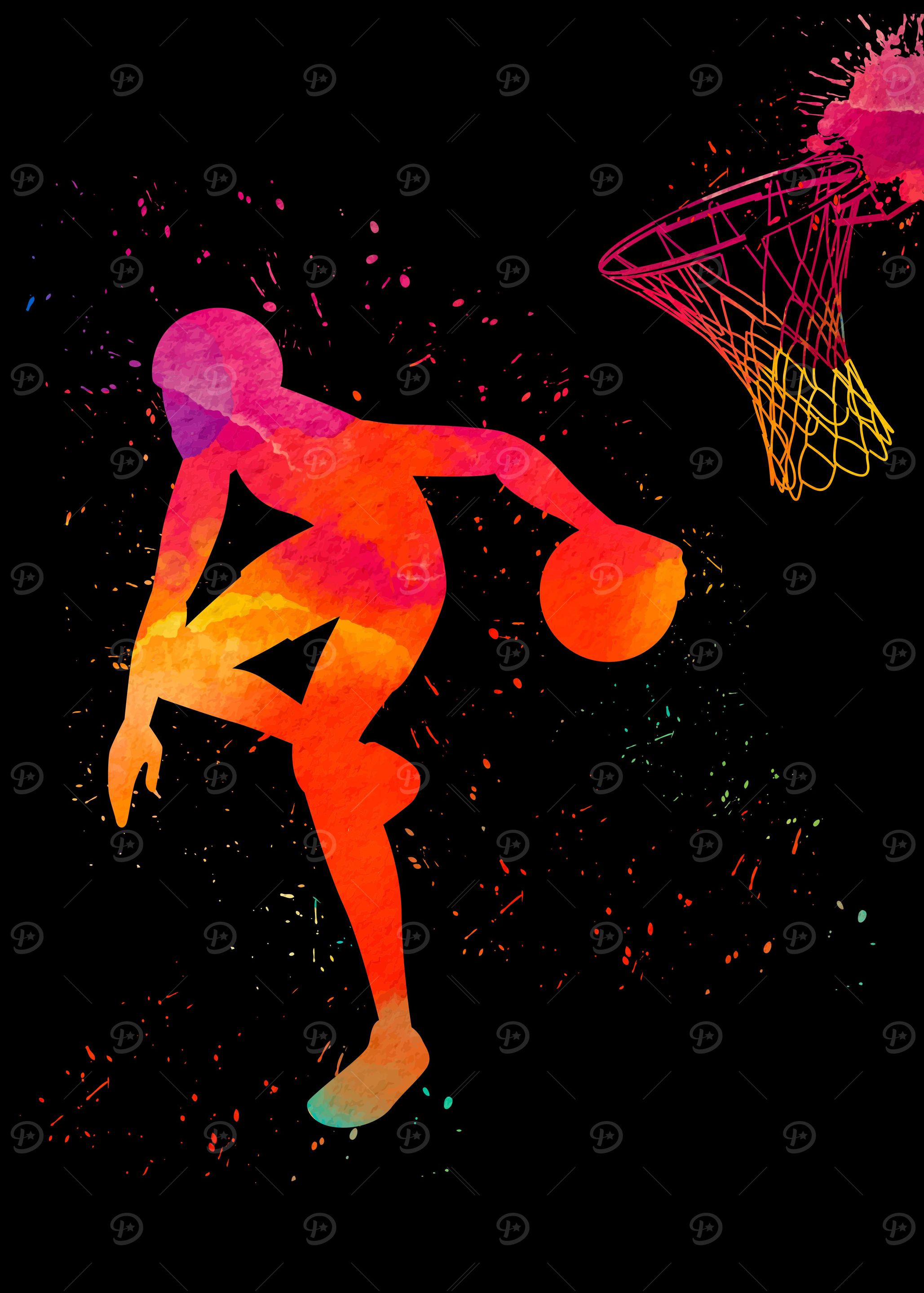 Basketball Player Colorful