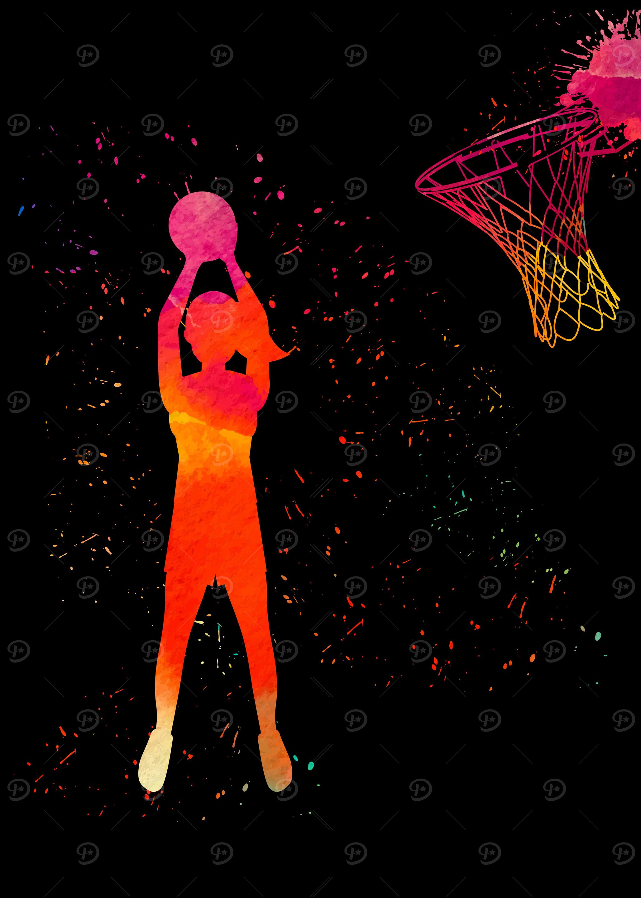 Basketball Player Colorful