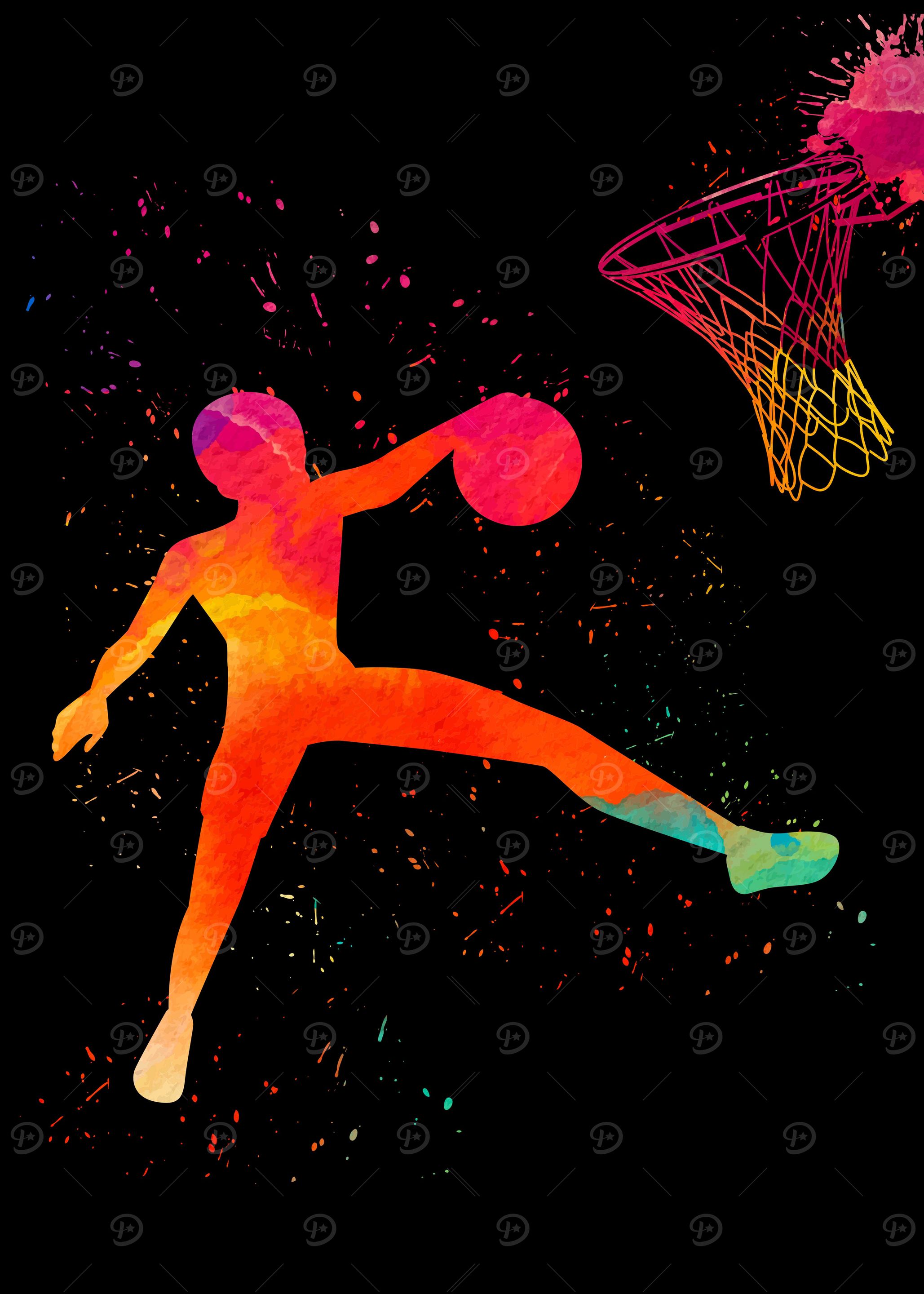 Basketball Player Colorful