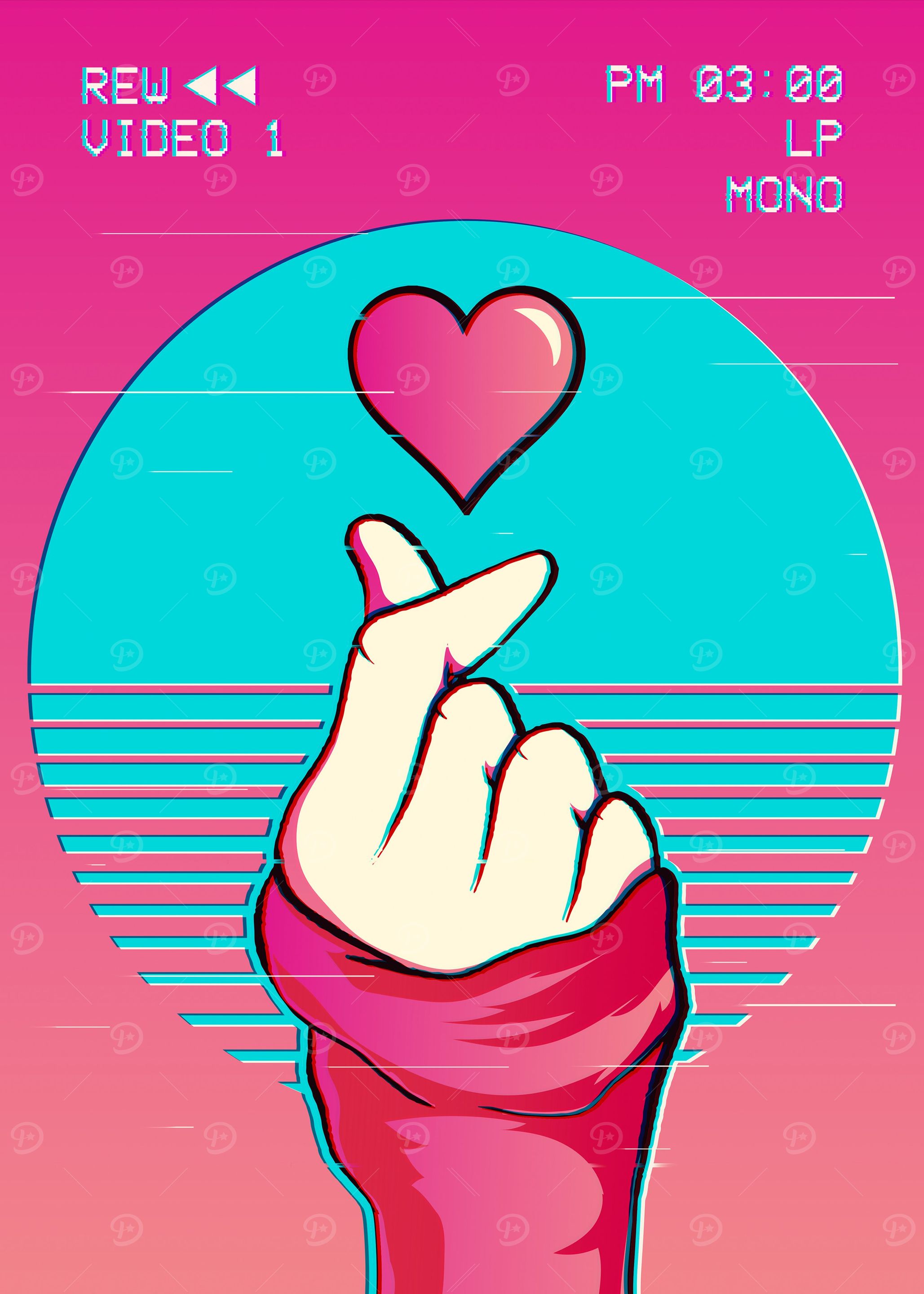 Finger Heart Vaporwave