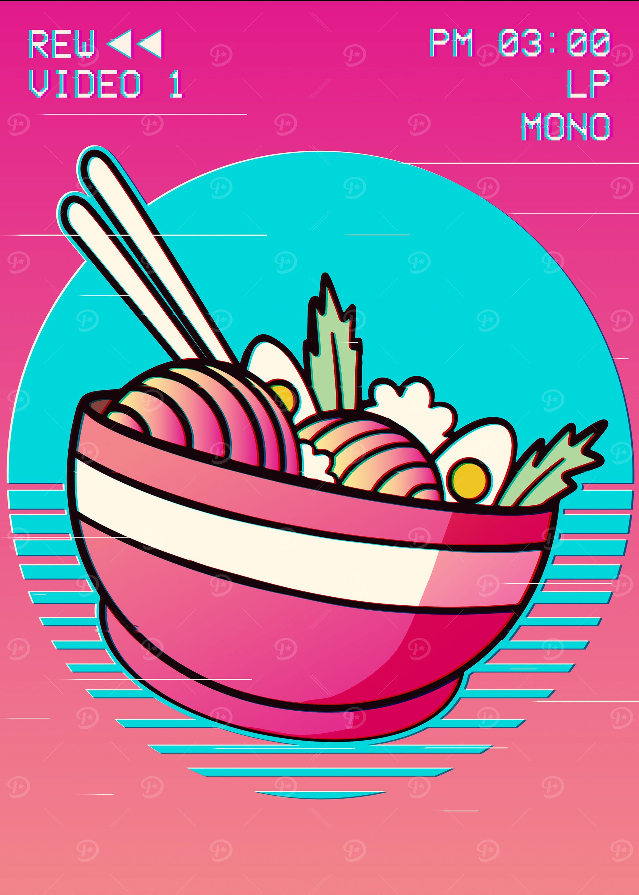 Ramen Noodles Vaporwave