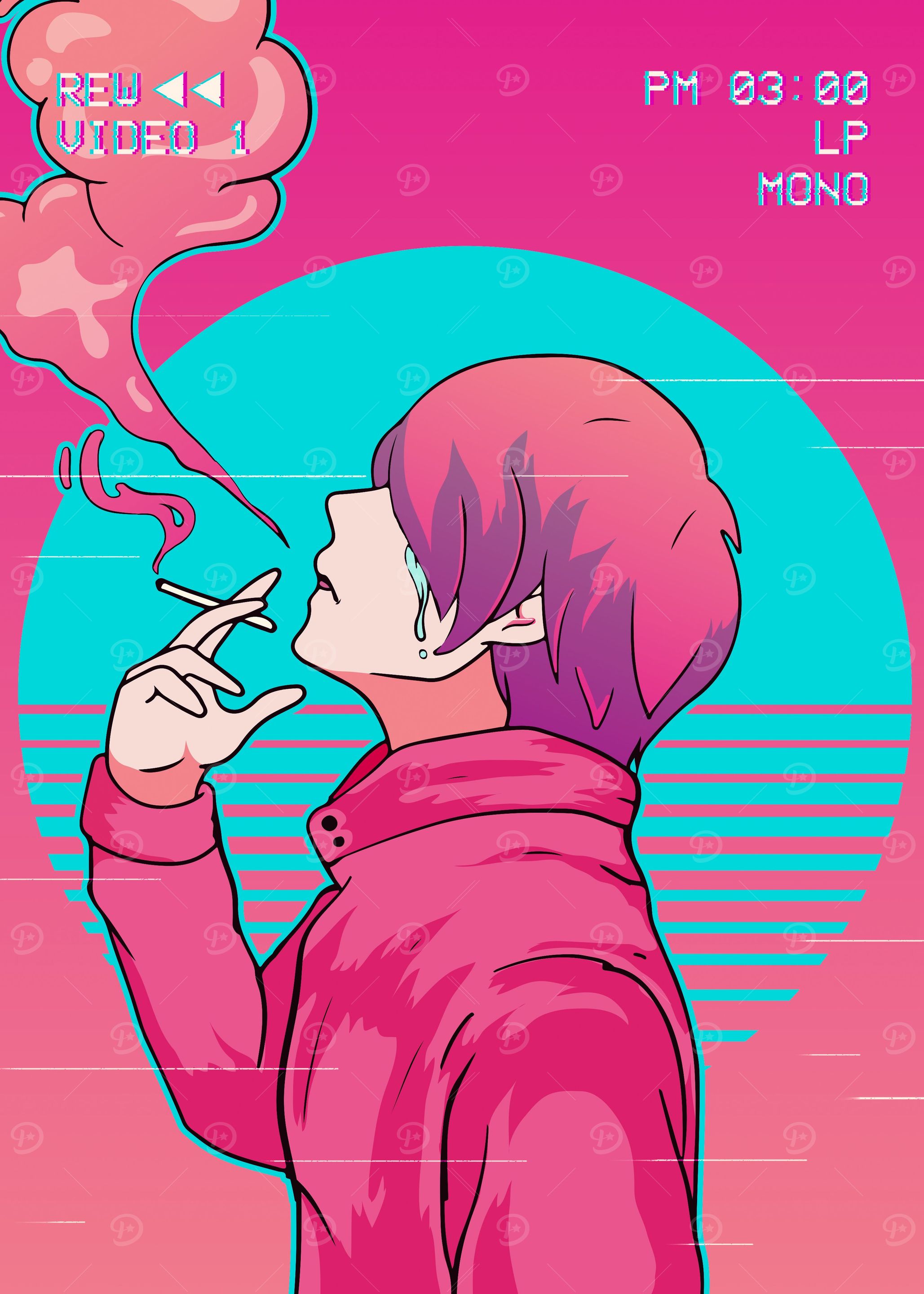 Emo Anime Boy Vaporwave