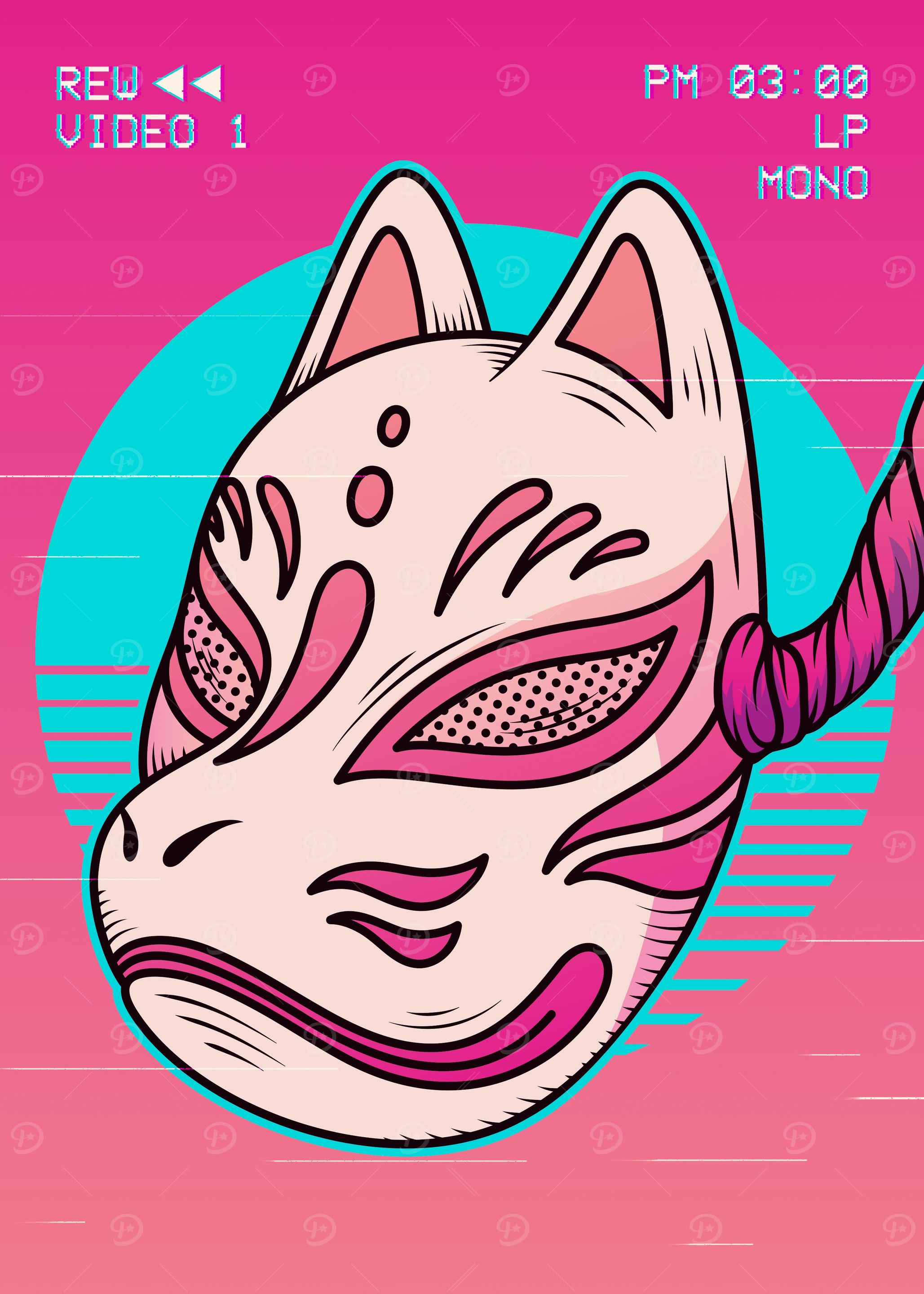 Kitsune Mask Vaporwave