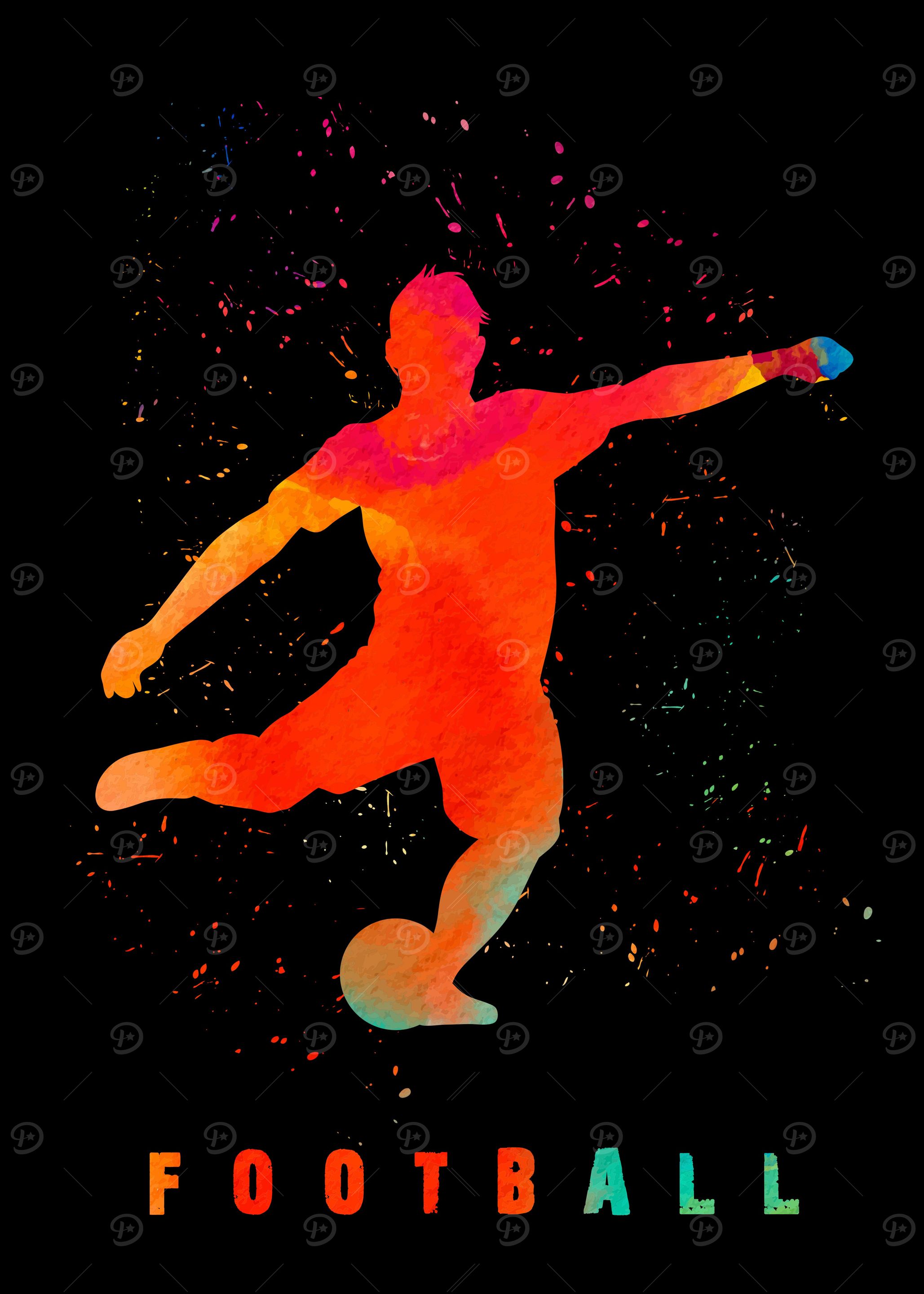 Football Player Colorful