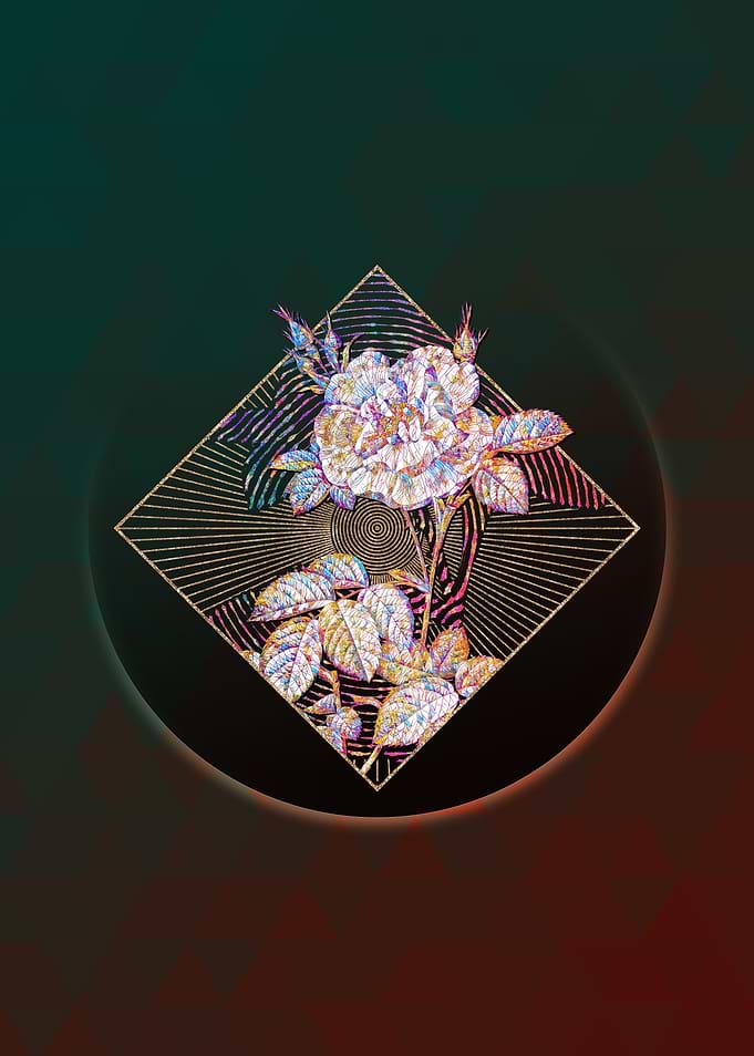 White Rose Floral Mosaic