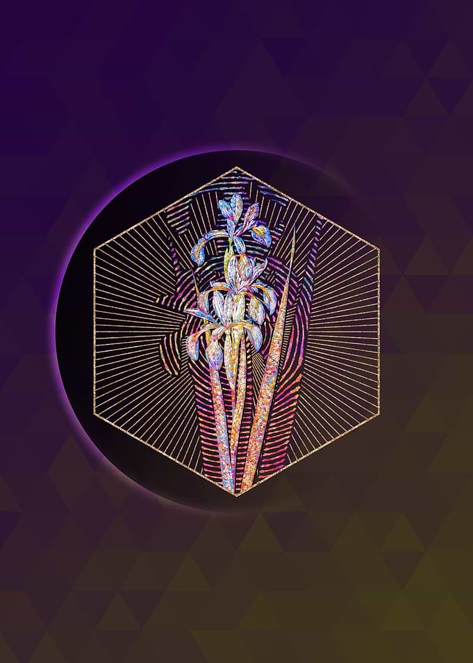 Geometric Mosaic Blue Iris