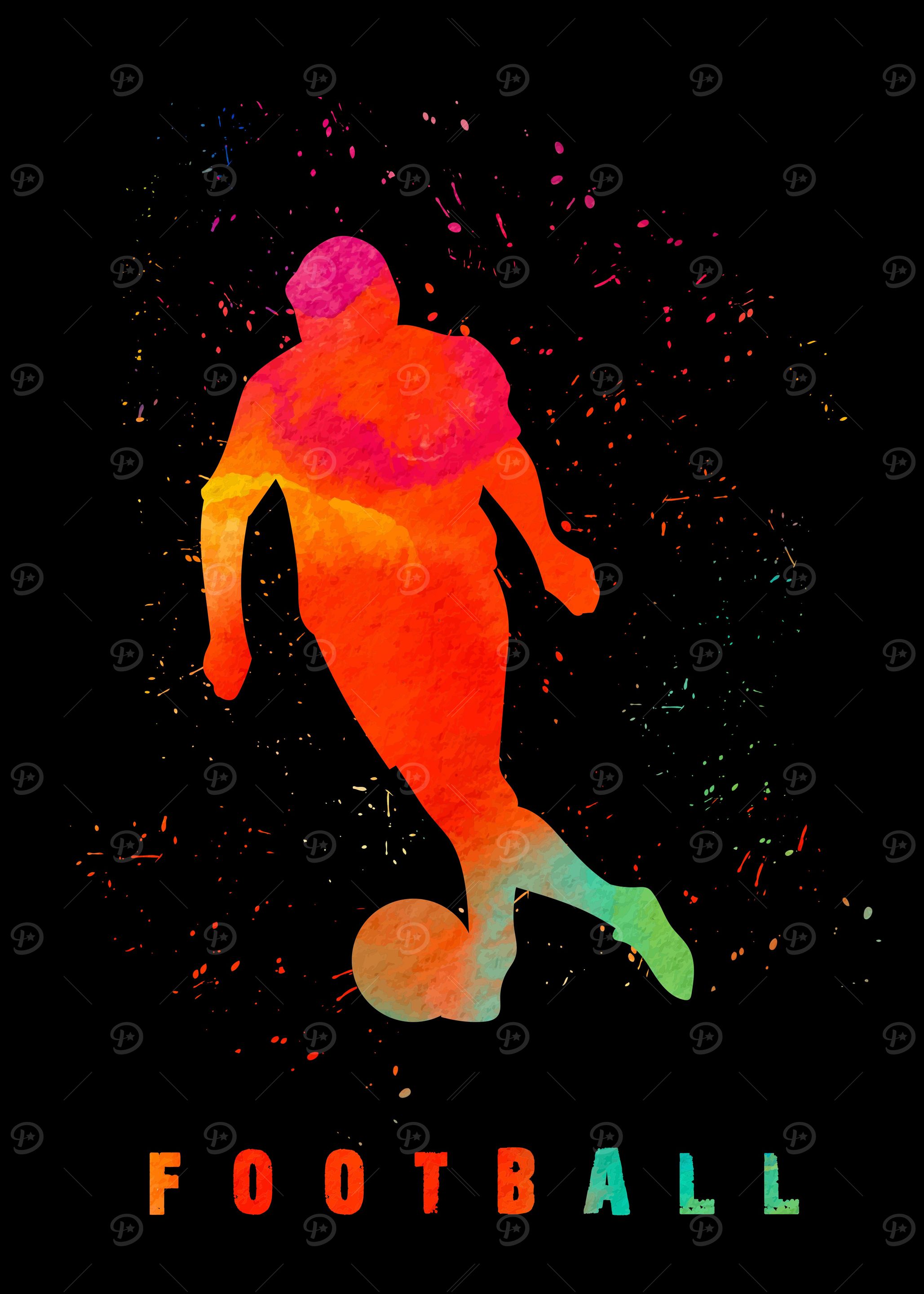 Football Player Colorful