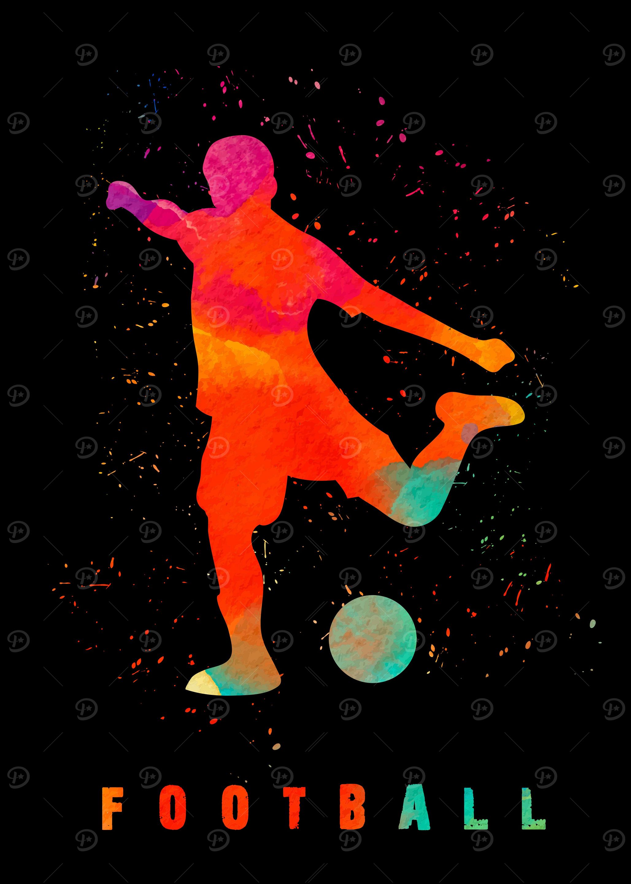 Football Player Colorful