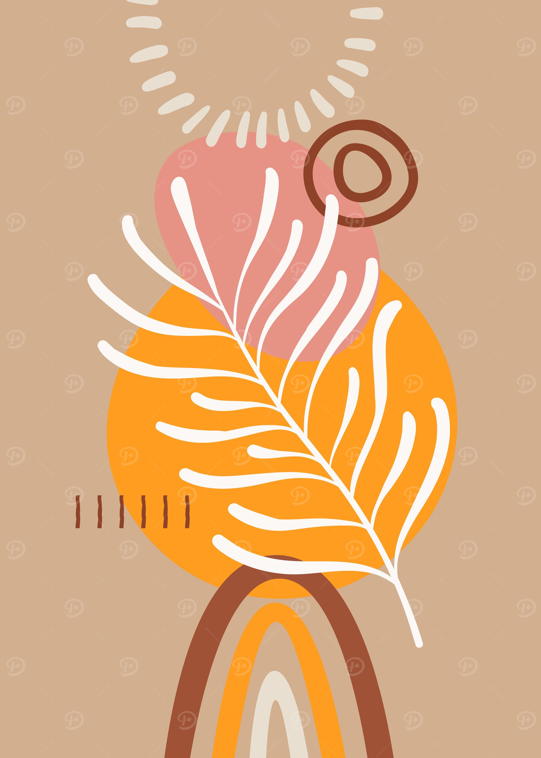 Boho leaf geometric shape